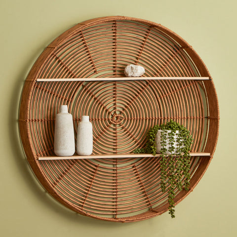 Lily Rattan Wall Shelf - Sweet Pea Interiors