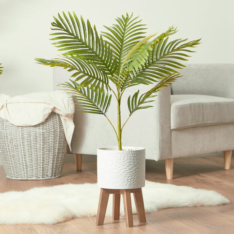 86cm Faux Palm Tree in Ceramic Pot with Stand - Sweet Pea Interiors