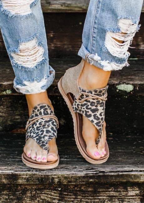 comfy leopard flats