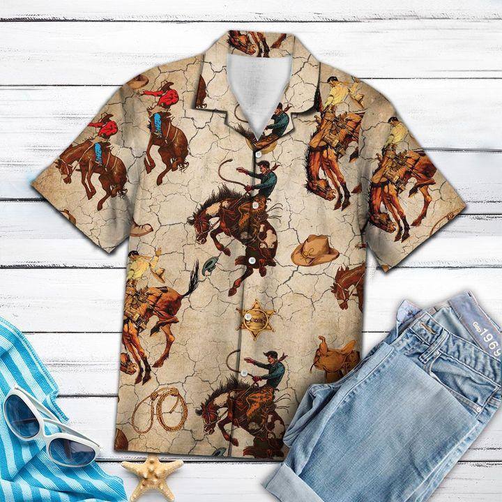 Bull Riding Tropical Hawaii Shirt Cowboy - Vibe Cosy™