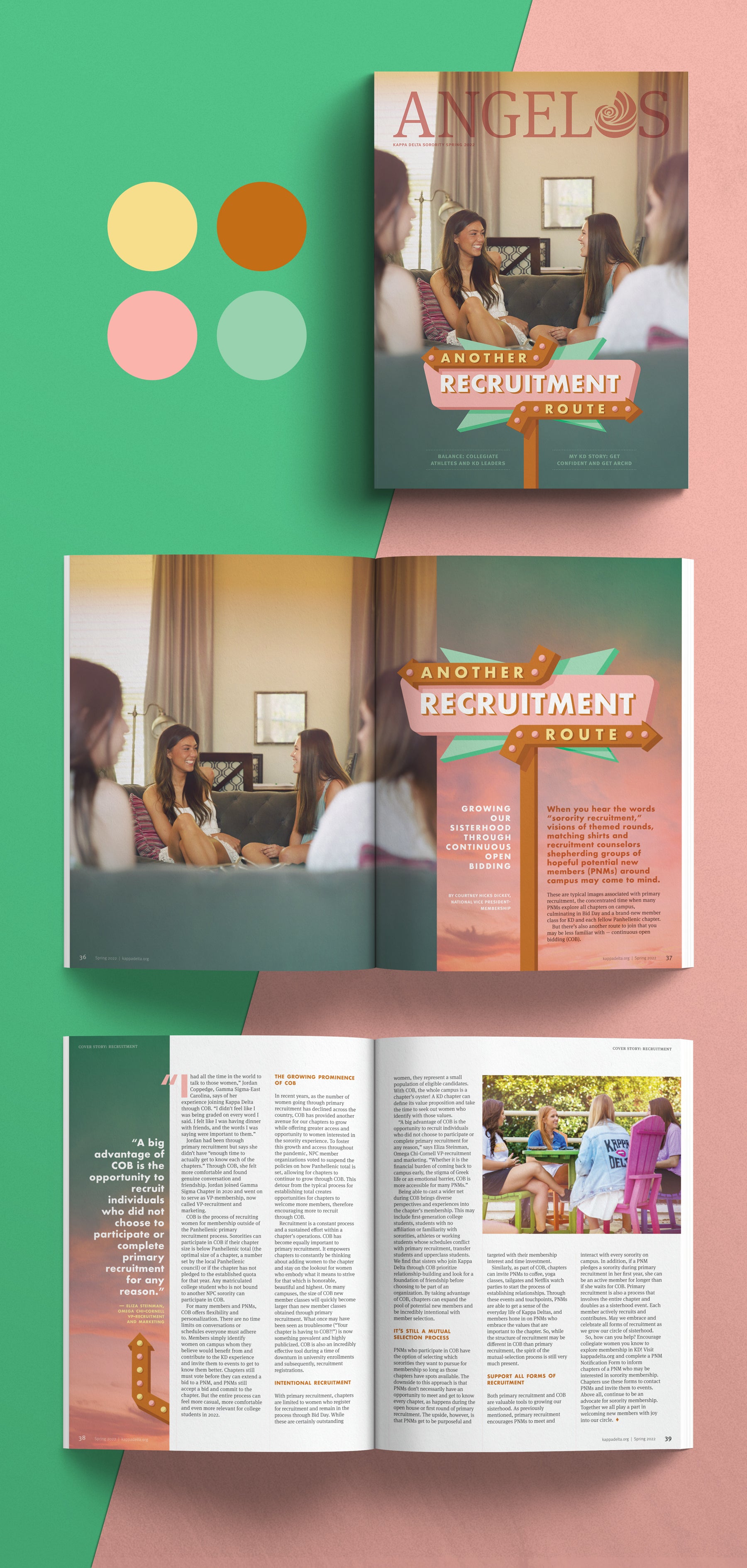 feature article layout and accompanying cover design spread