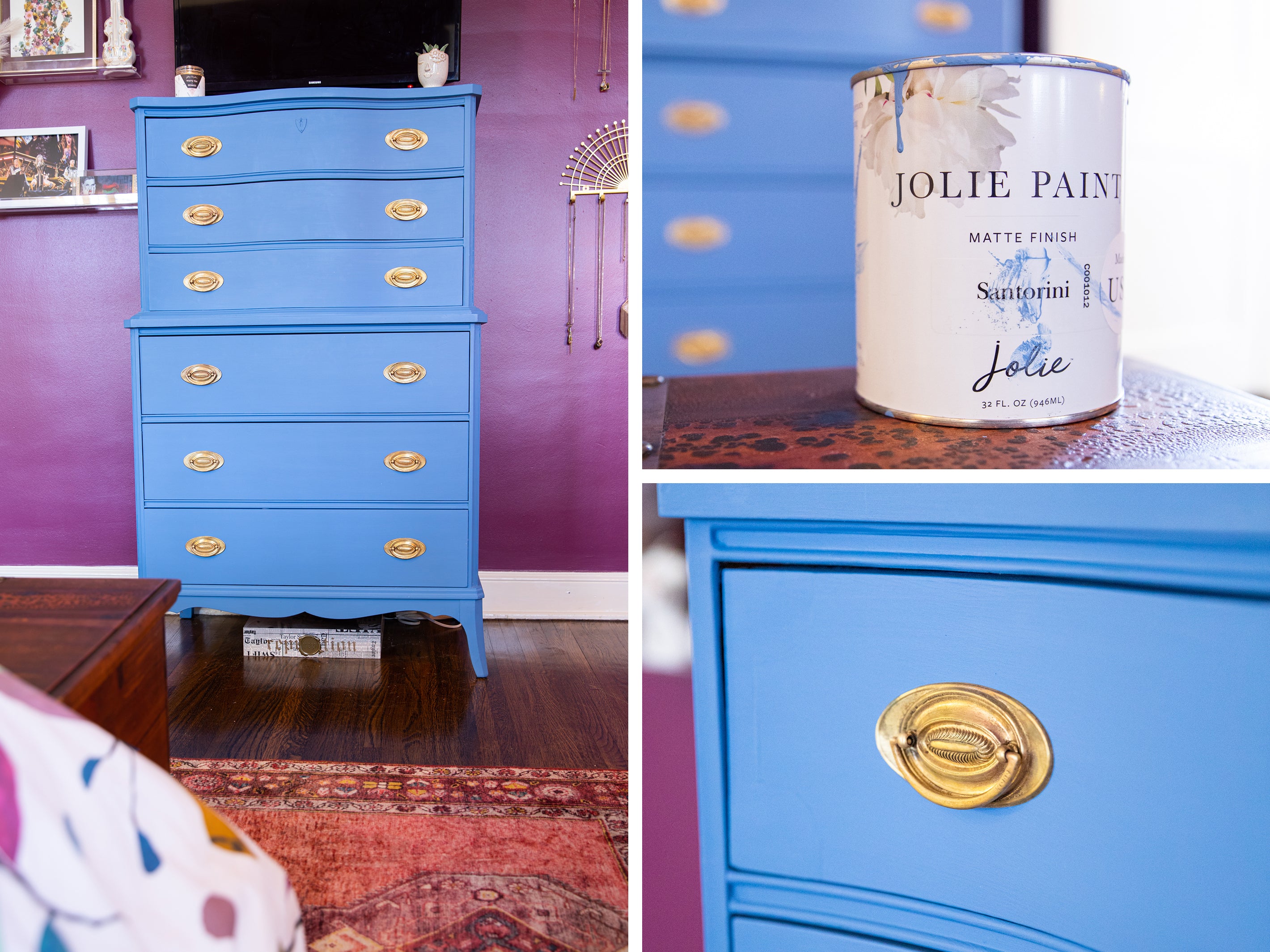 Santorini Blue Jolie Paint chest of drawers