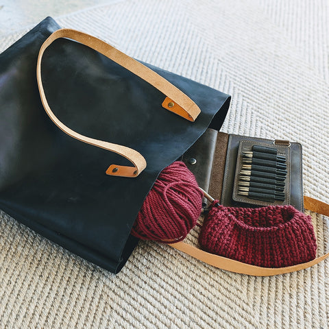 Knitting Bag Backpack,Yarn Storage Organizer Travel Crochet Bag with USB  Charging Port,Large Capacity Yarn