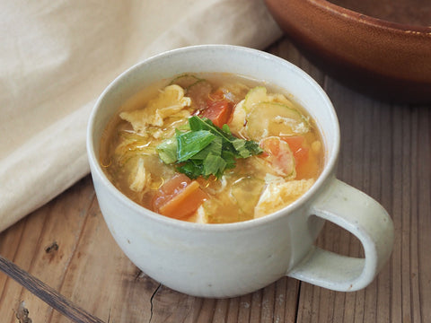 Oh Dashiトマトを使ったセロリと卵のトマトスープ Tomato Soup 椎茸祭 Shiitake Matsuri