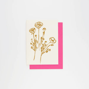 Gold Flowers Card - Kemper Museum Shop