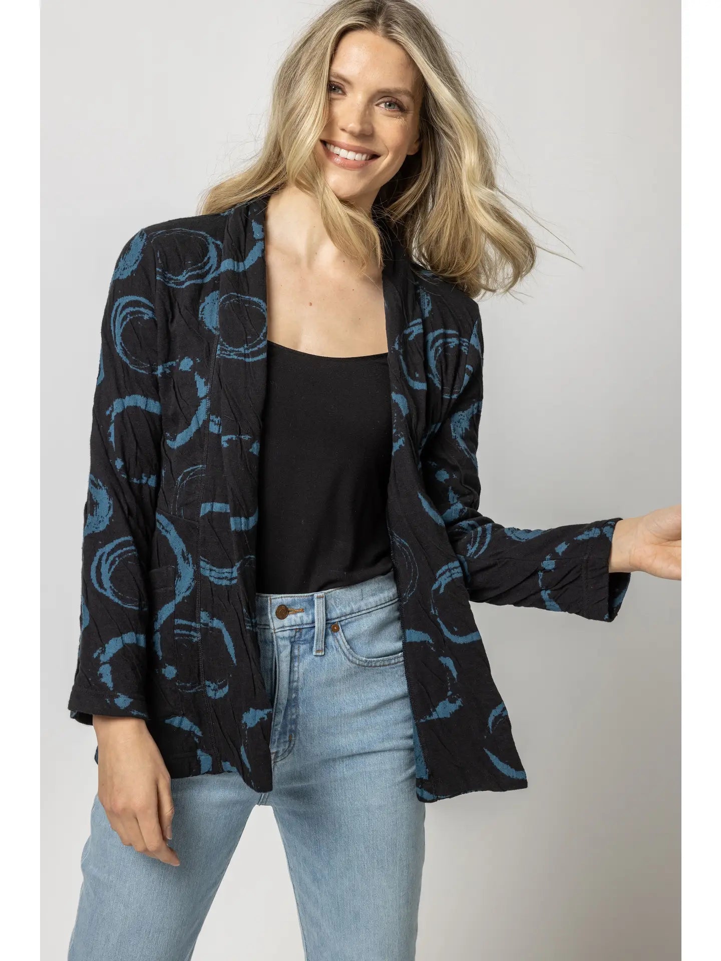 Circle Texture Weave Cardigan Jacket