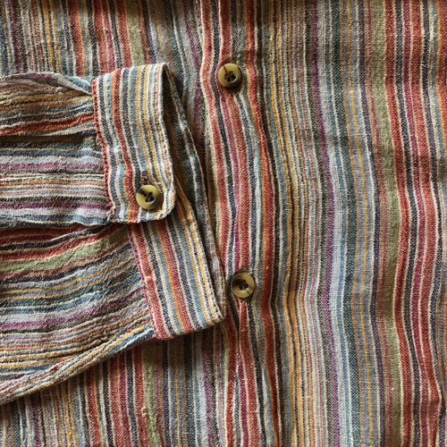 A BLUE STRIPE 90s INDIAN COTTON GRANDPA SHIRT – Shagmelbourne