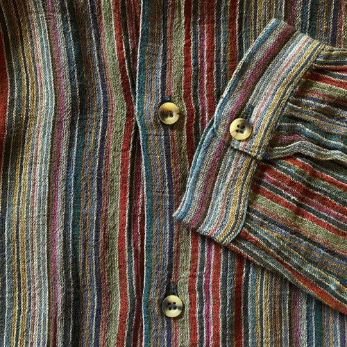 A BLUE STRIPE 90s INDIAN COTTON GRANDPA SHIRT – Shagmelbourne