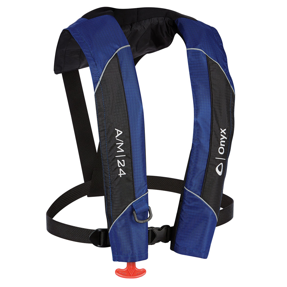 Onyx A-M-24 Automatic-Manual Inflatable PFD Life Jacket - Blue - Tiny Boat Nation product image