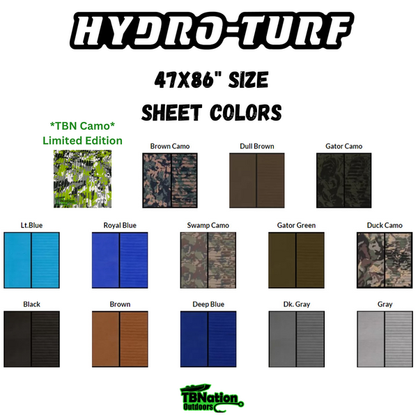 HydroTurf Color Sheet boat deck sheets EVA Foam TBNation Camo