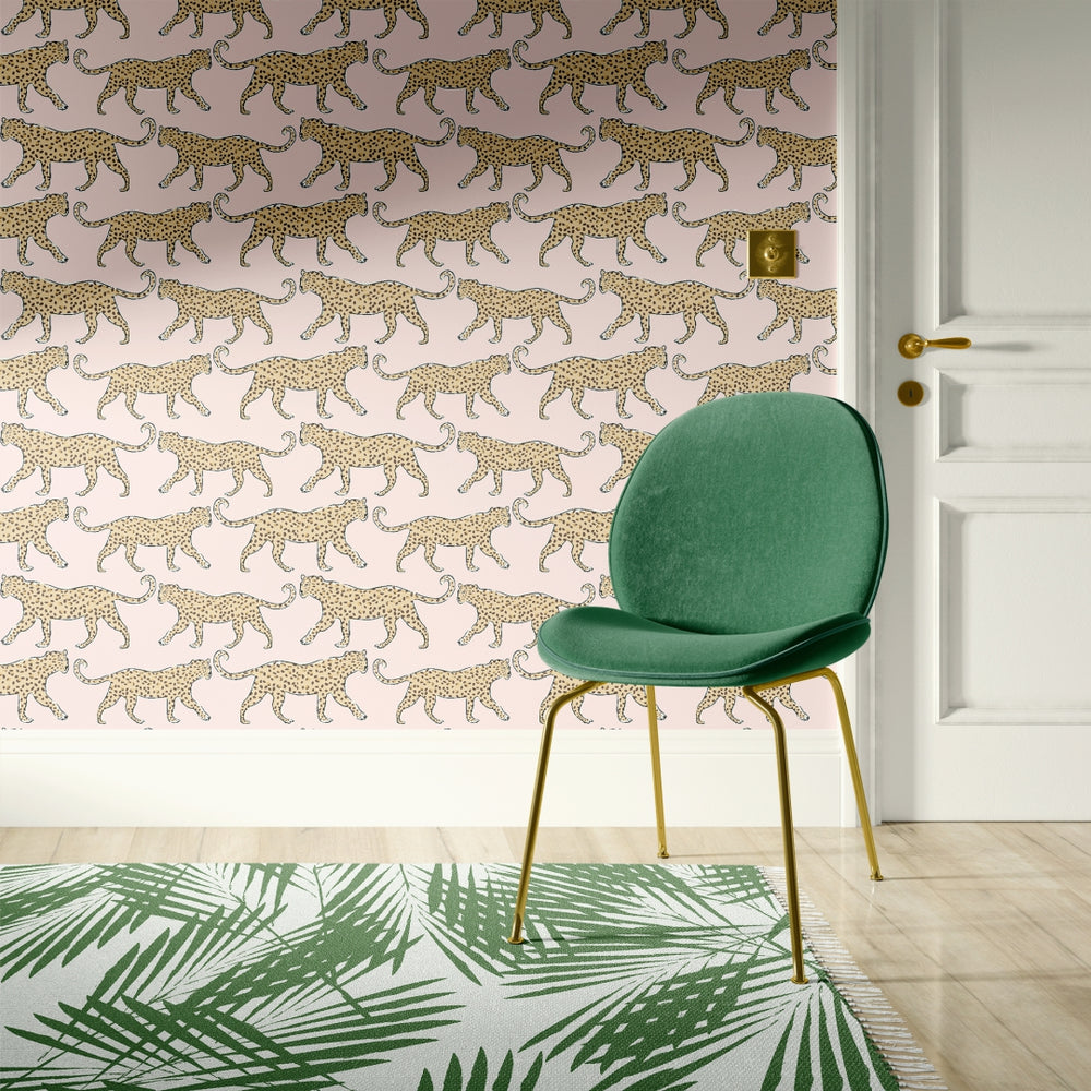 Leopard Walk – Walnut Wallpaper