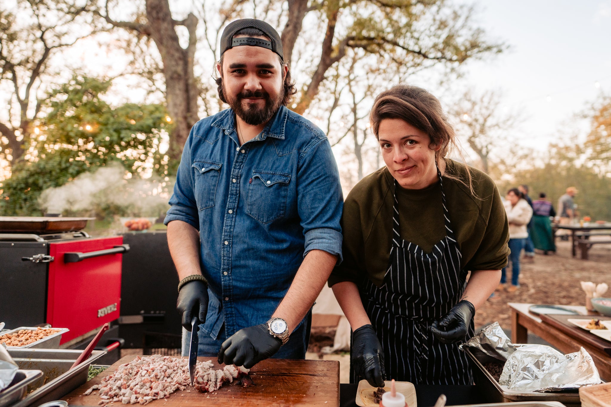 Chefs Kati Grant- Luedecke and Rudy Rivera