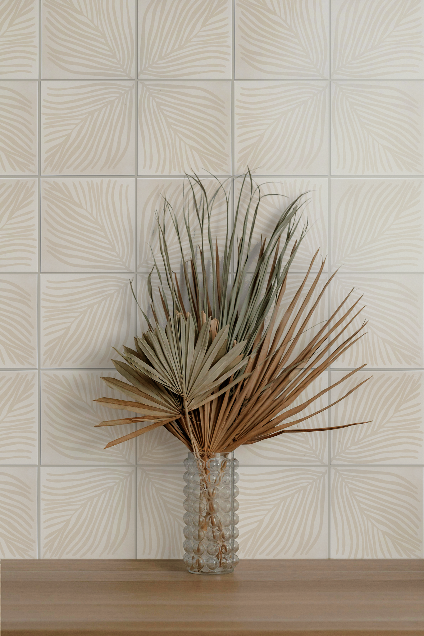Gray and beige patterned tiles by Clay Imports