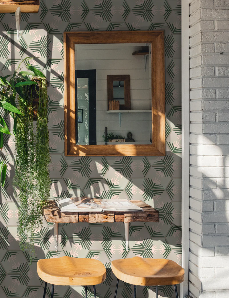 green and white hexagonal tiles for outdoor designs