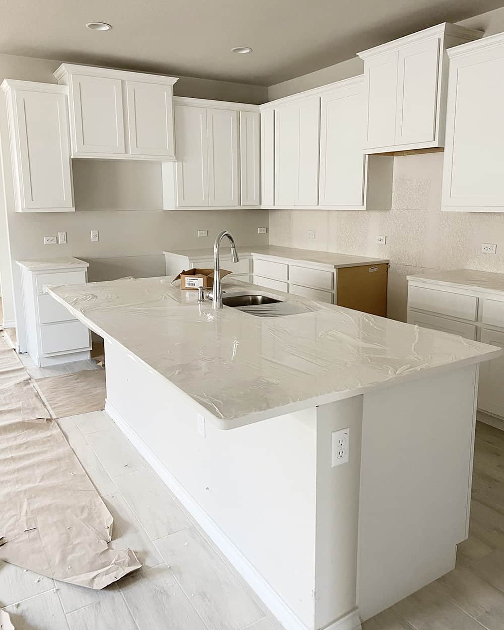 Kitchen before tile installation