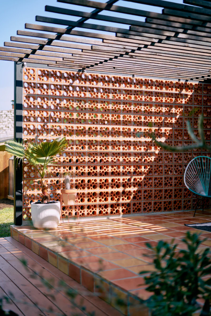 Terracotta breezeblocks outdoor designs