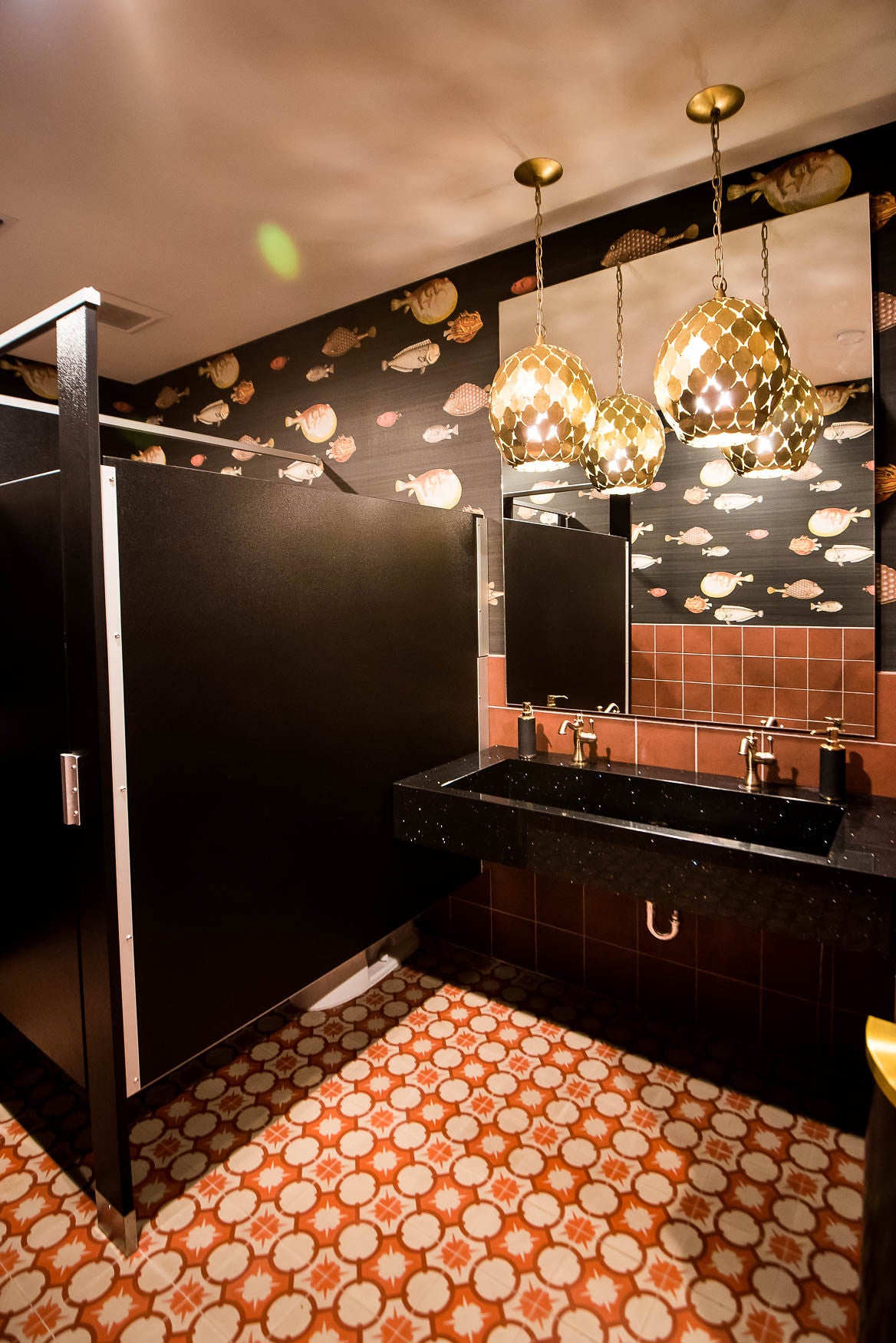 Modern design for restaurant bathroom