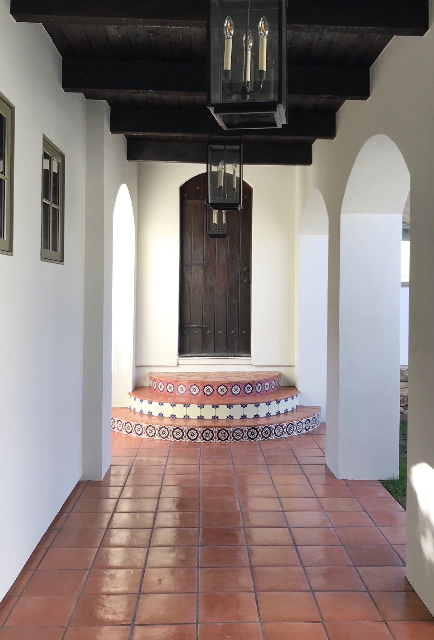 Hallway entry with Saltillo Terracotta tiles by Clay Imports