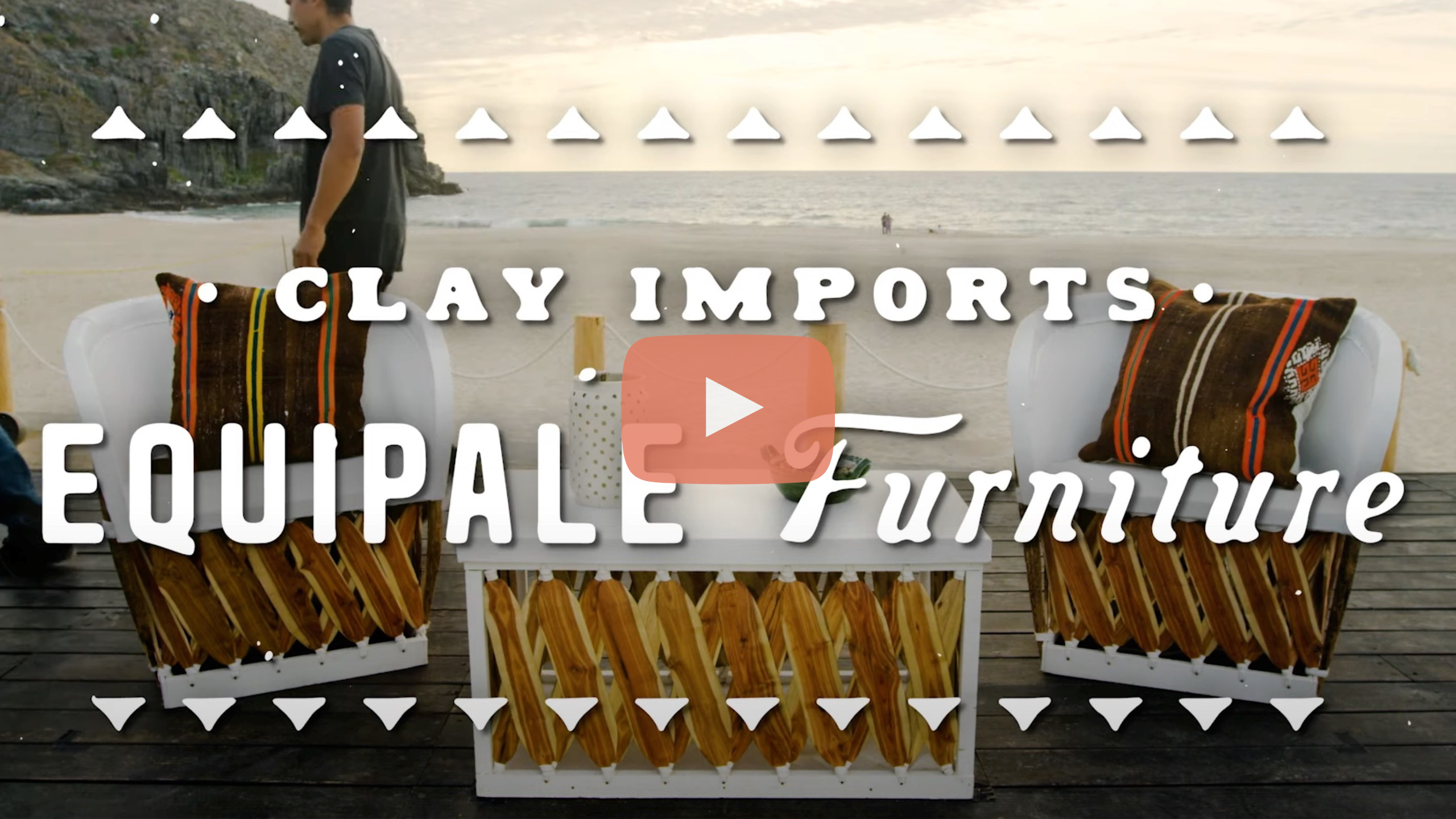 YouTube thumbnail for equipale furniture video by clay imports