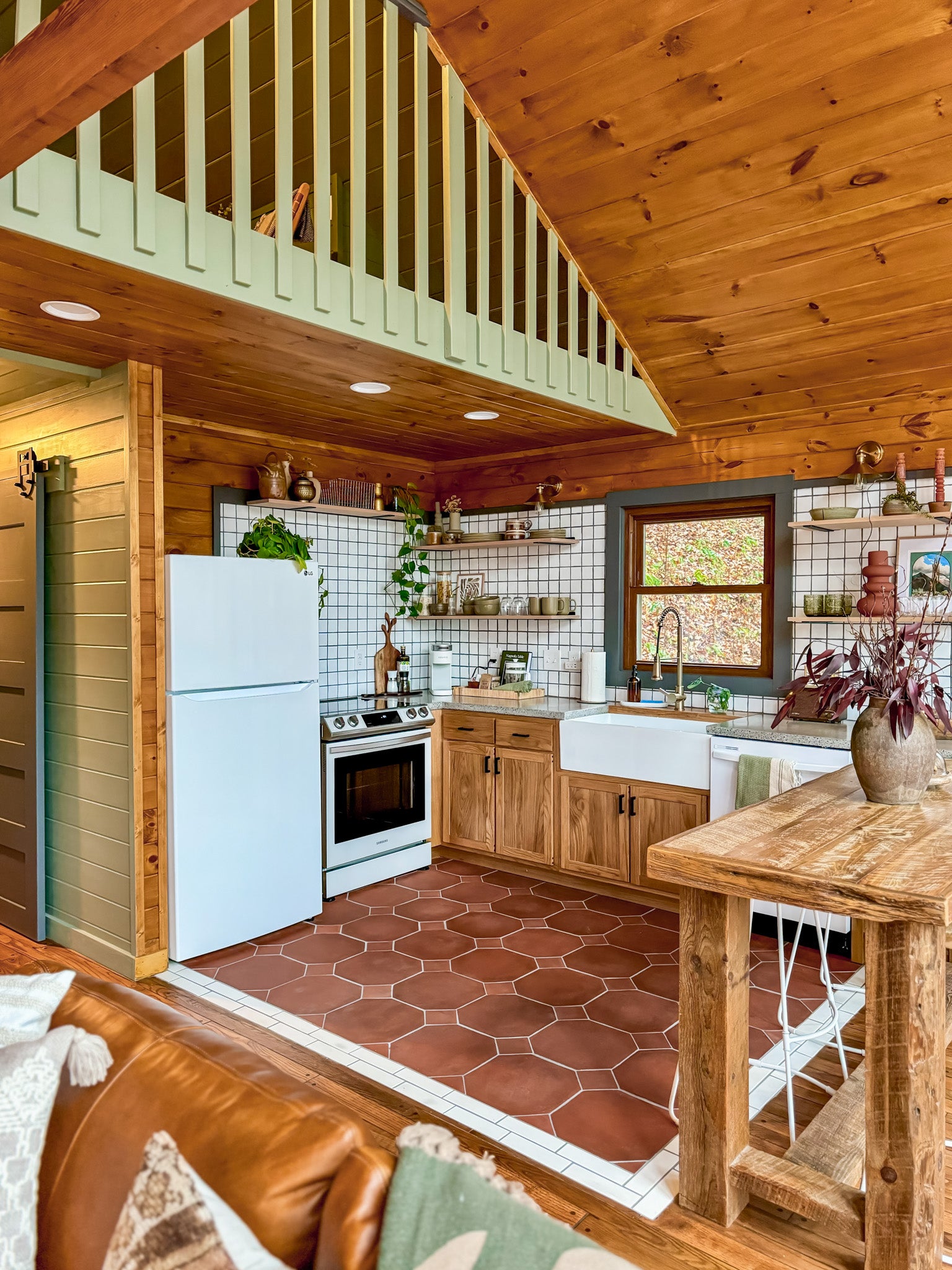 Modern kitchen design for a cabin