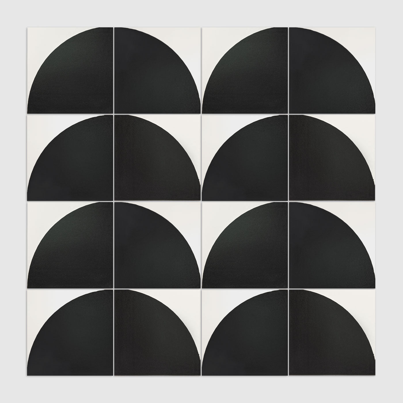 Quarter circle black and white tile by Clay Imports