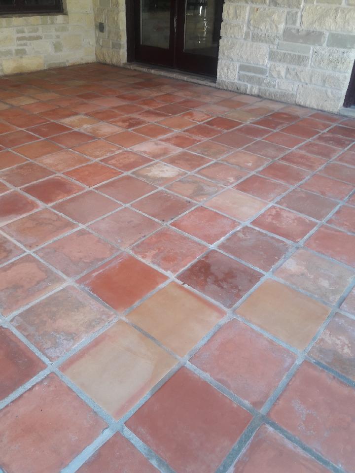 Before sealing Saltillo terracotta tiles