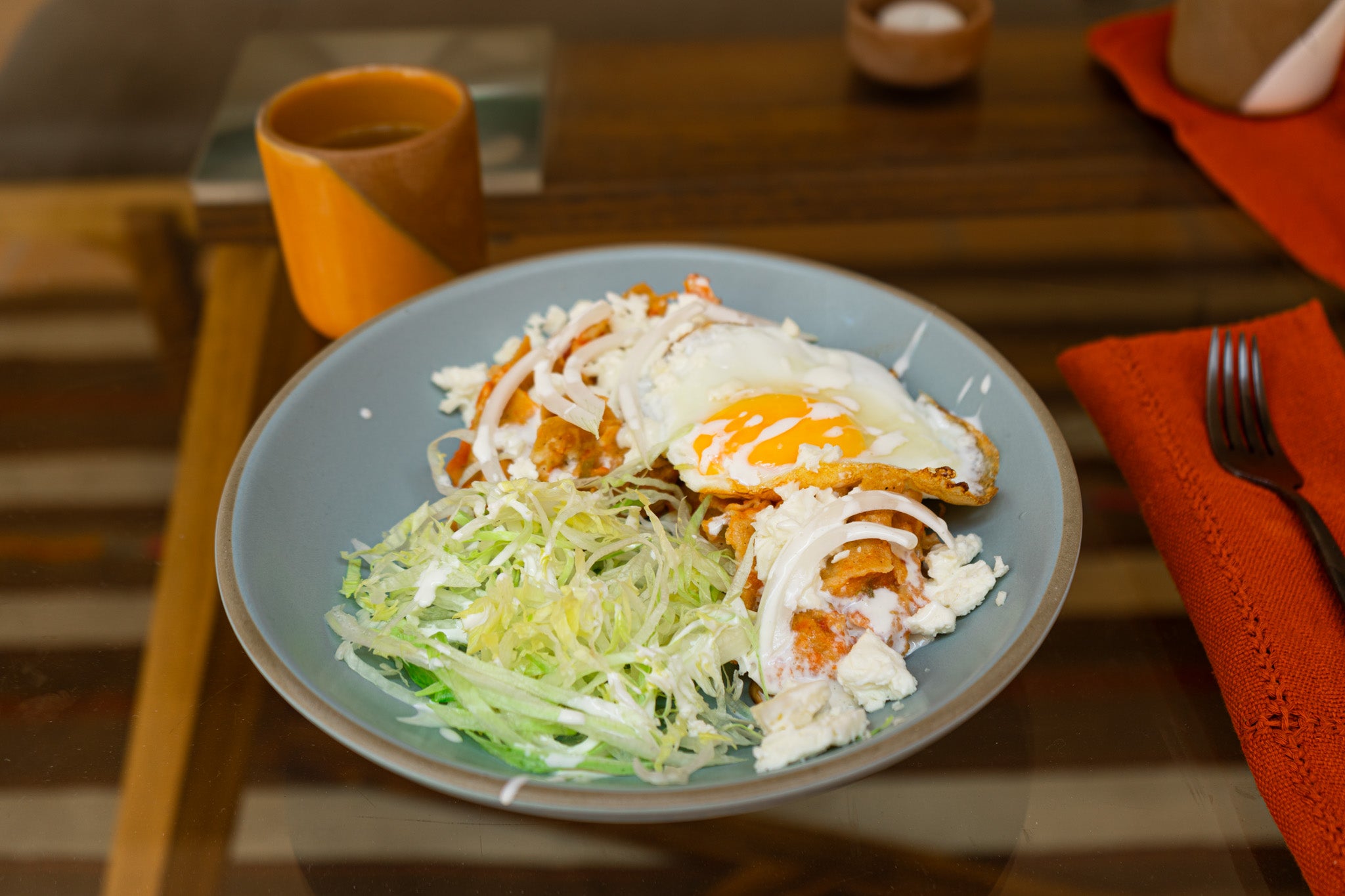 Chilaquiles in clay kitchenware