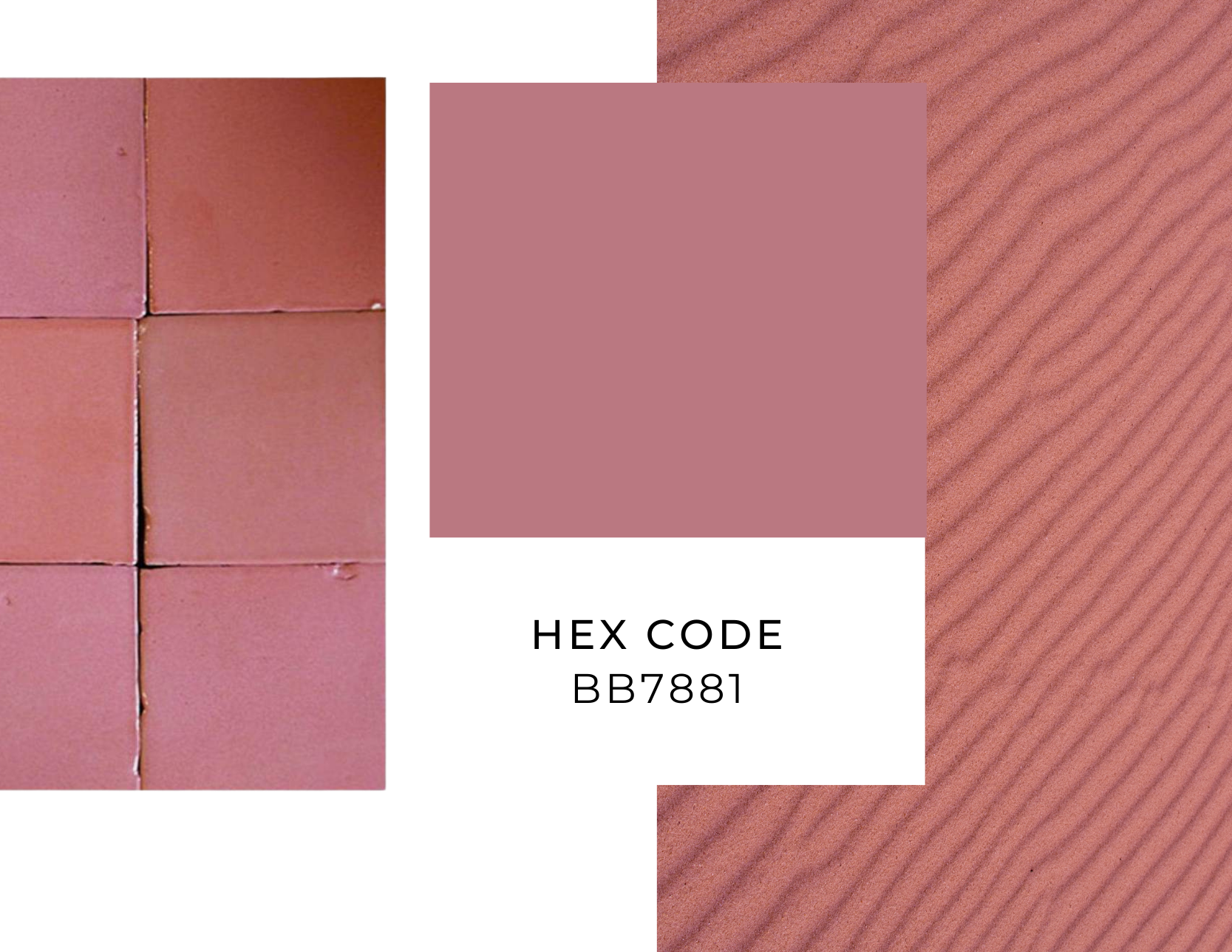 Desert pink tile shade and hex code by Clay Imports