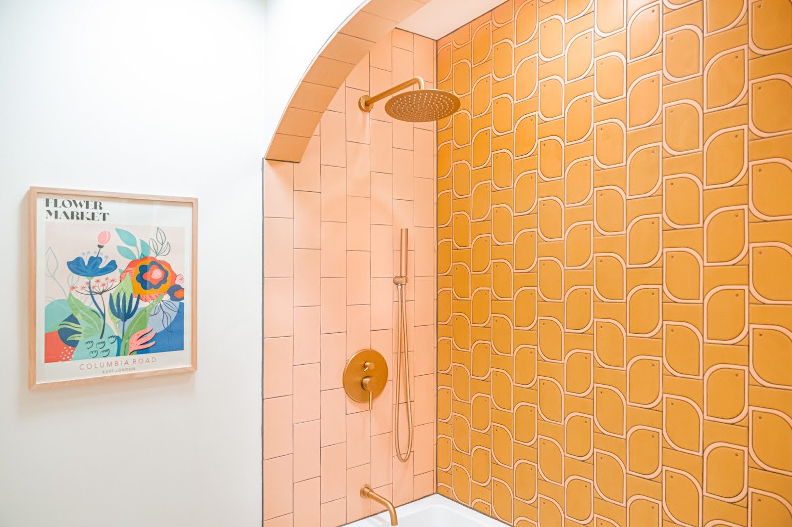 Modern bathroom design with yellow tiles