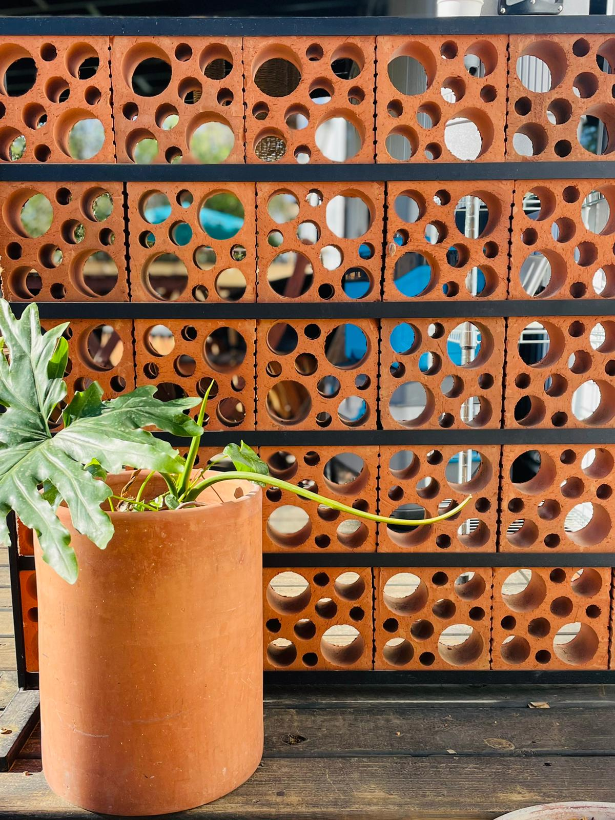 Terracotta breezeblocks for interior design