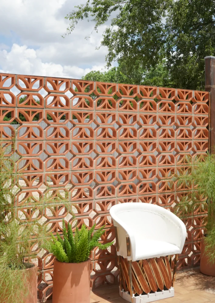 Terracotta breezeblocks for outdoor design