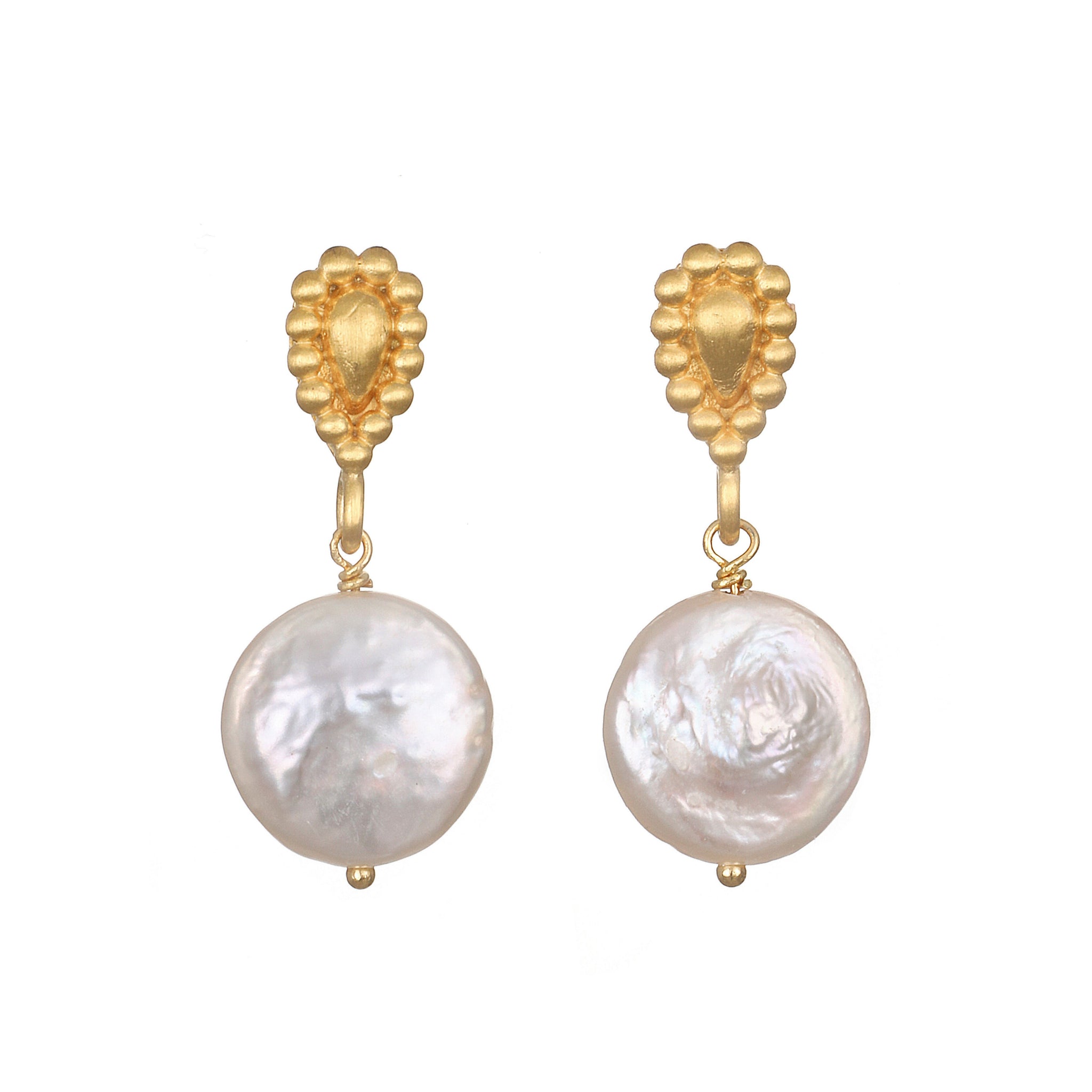 coin pearl earrings