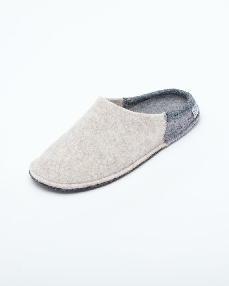 Women's Nuvola Bico Wool Felt House Slipper in Beige | Italian Slippers ...