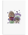 Hedgehog with lavender flower poster