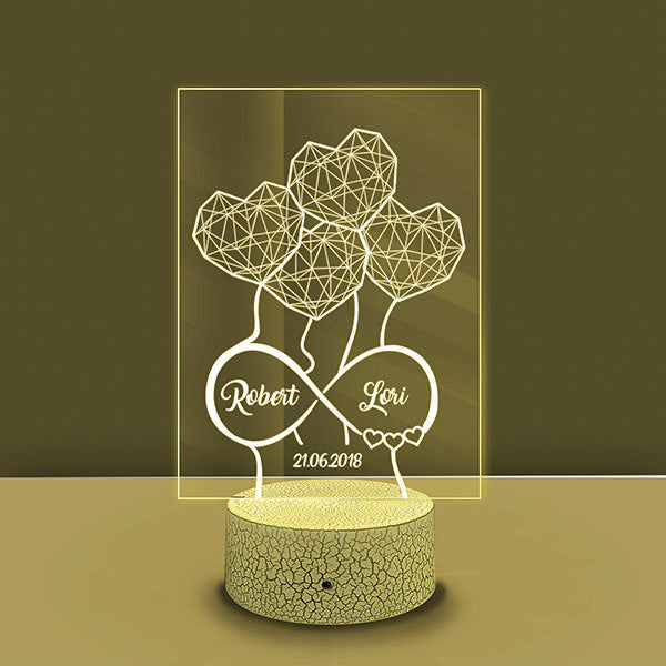 Family Personalized 3d Night Light wedding anniversary gift