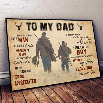 Hunting Gift For Dad From Son Dad Hunting Lover Canvas Gift For Dad