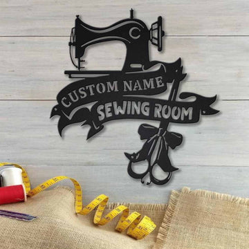 Personalized Name Old Singer Sewing Machine Sewing Room Metal House Si