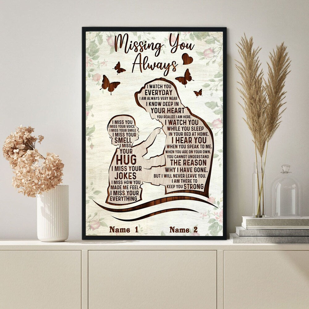 Dad And Son Missing You Always In Memory Of Personalized Matte Canva Personal