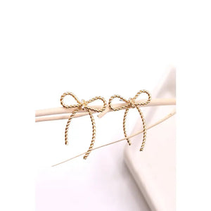 ROPE BOW DESIGN STUD EARRINGS - Main Street Chic Boutique