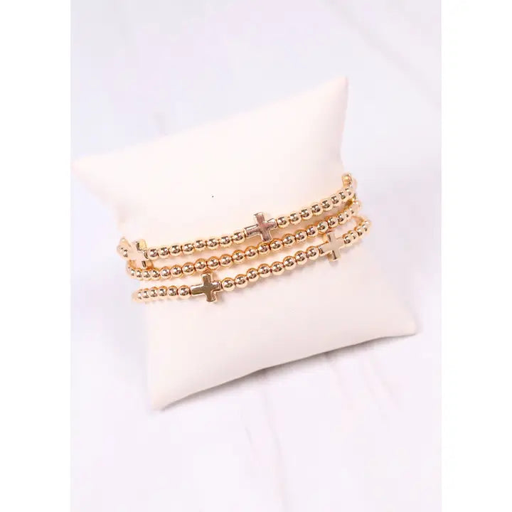 MILANO CROSS BRACELET SET GOLD