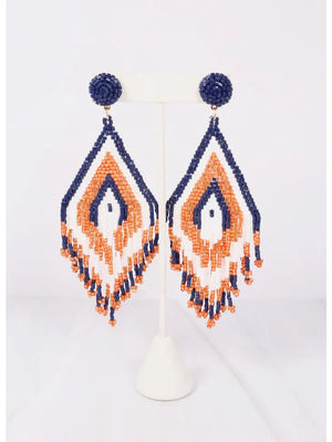 BENNETT BEADED DROP EARRINGS - ORANGE - Main Street Chic Boutique