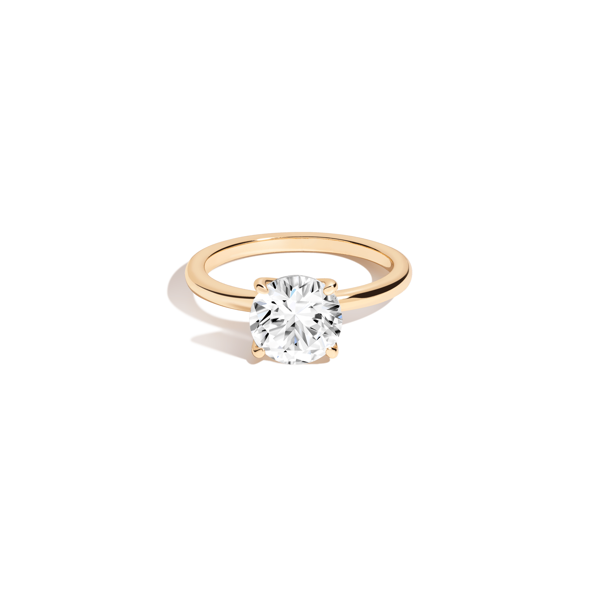 Shop Aurate New York Round White Sapphire Solitaire Ring In Yellow