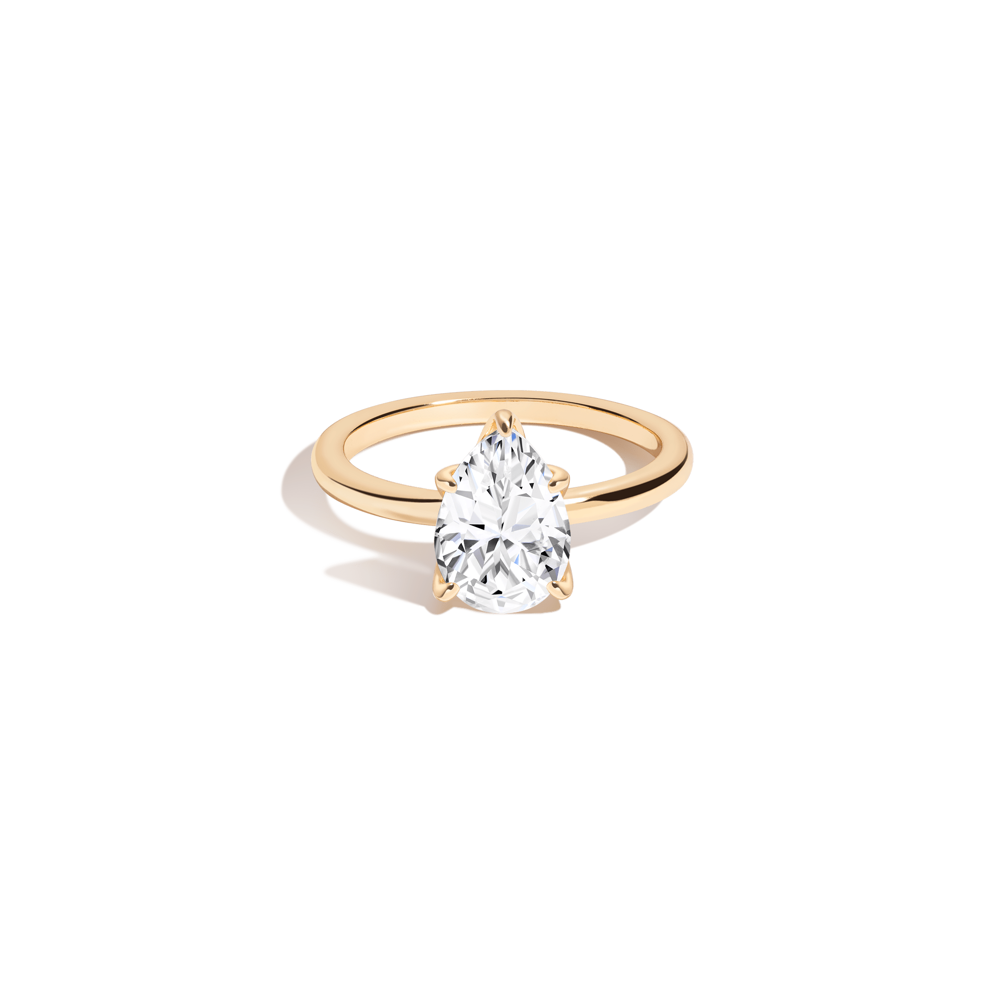 Shop Aurate New York Pear White Sapphire Solitaire Ring In Yellow