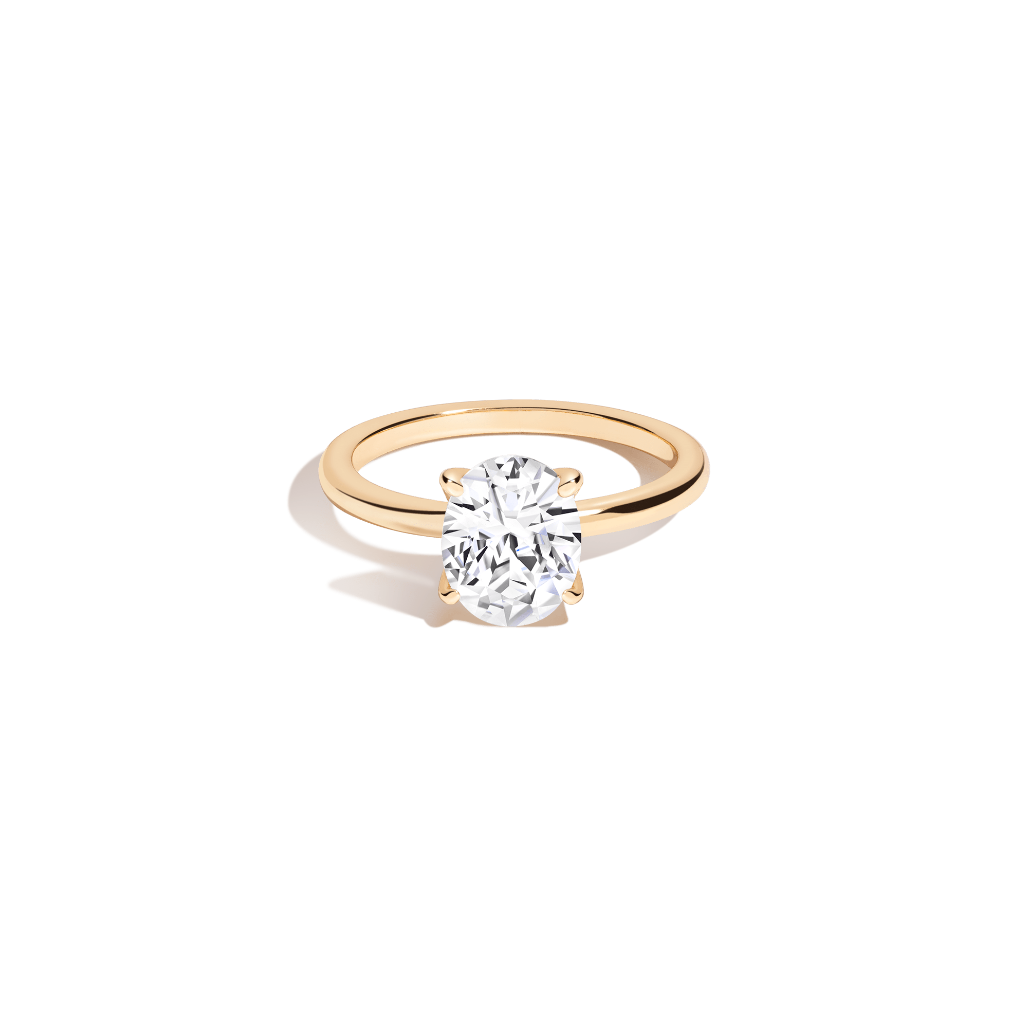 Shop Aurate New York Oval White Sapphire Solitaire Ring In Yellow