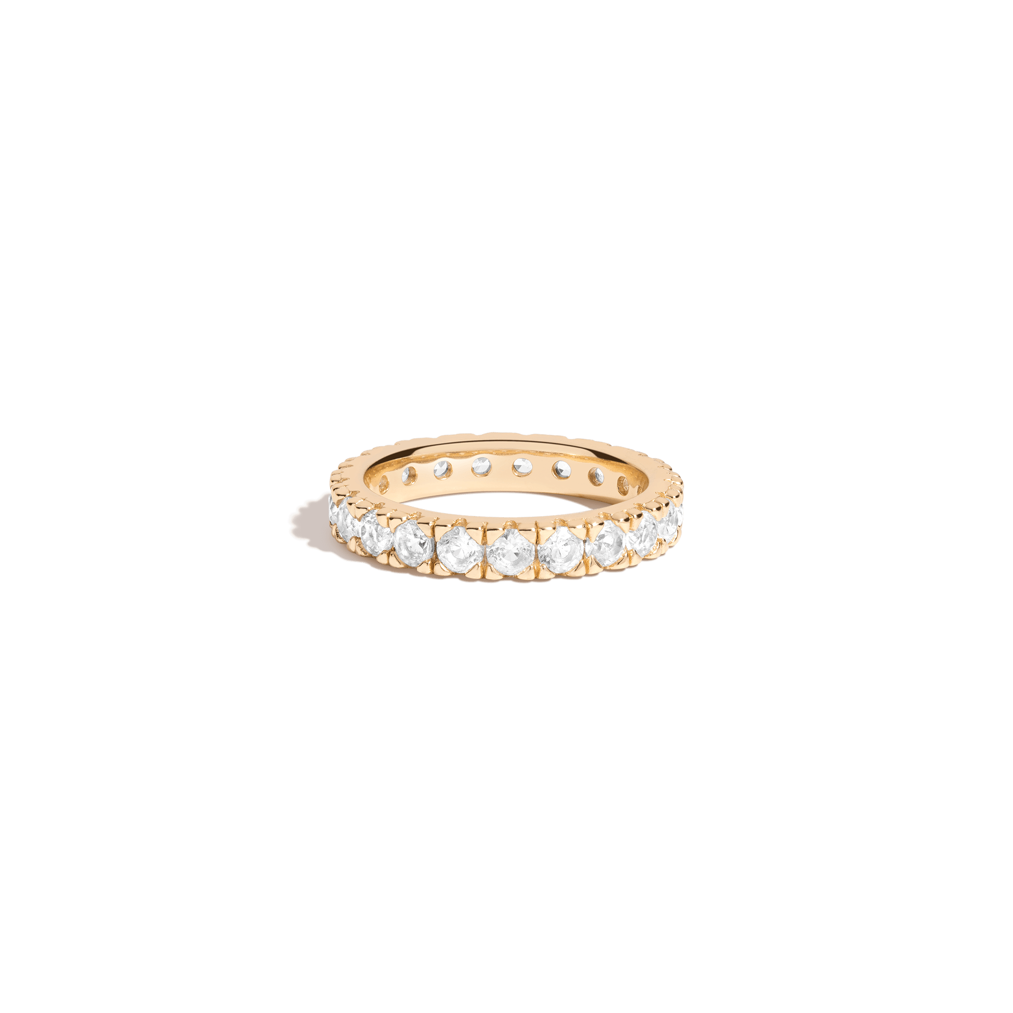 Shop Aurate New York White Sapphire Eternity Ring - 2ct In Yellow
