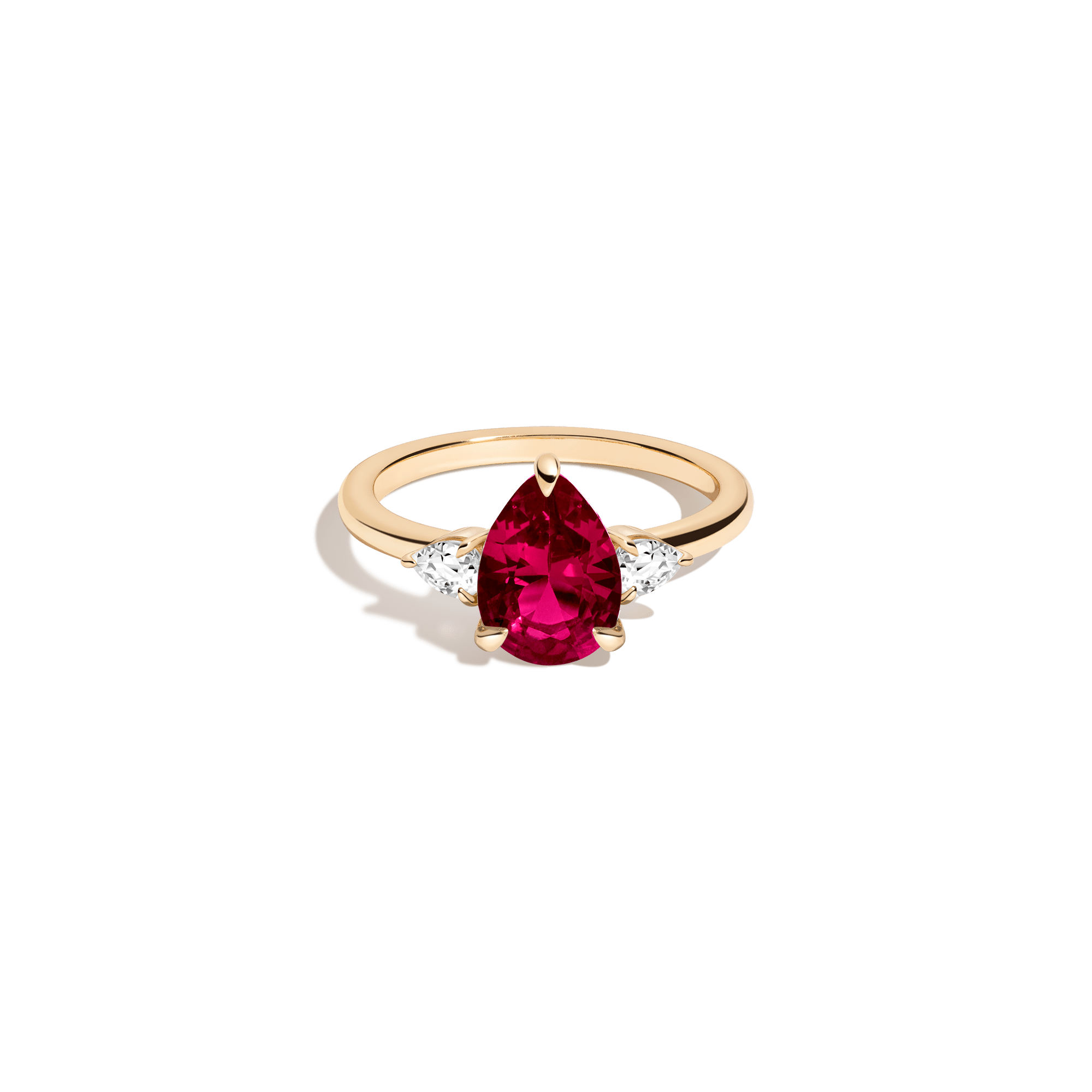 Shop Aurate New York Pear Gemstone Cocktail Ring - Red Ruby In Rose