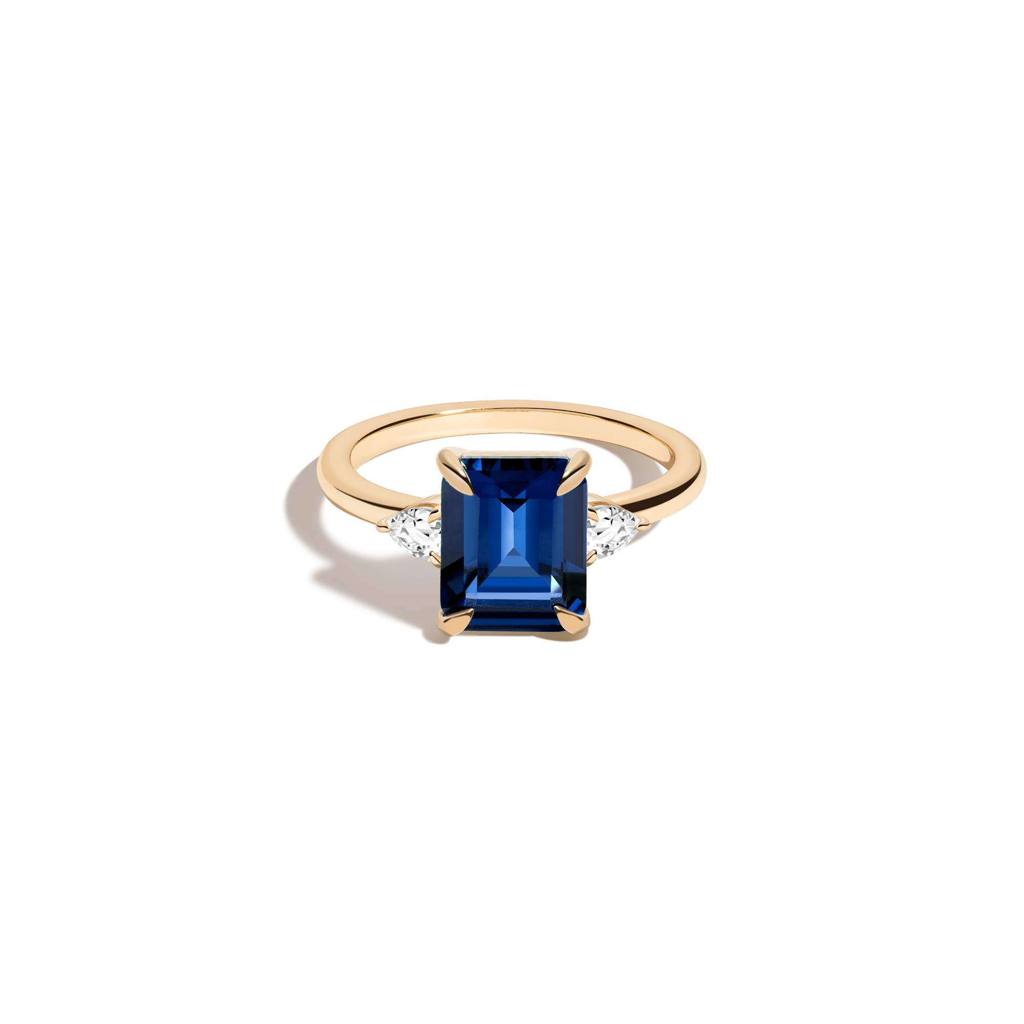 Shop Aurate New York Emerald Gemstone Cocktail Ring - Blue Sapphire In White