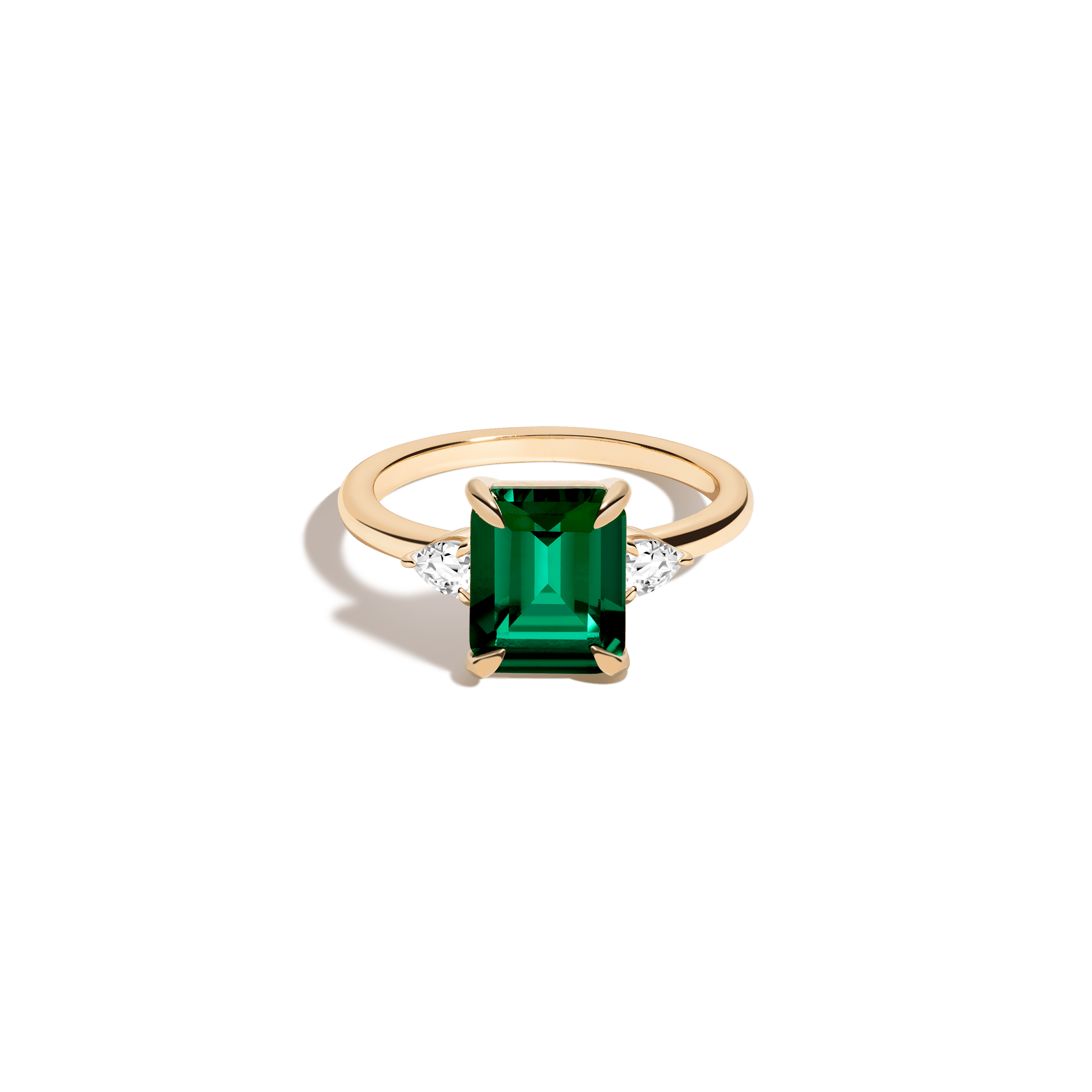 Shop Aurate New York Emerald Gemstone Cocktail Ring In White