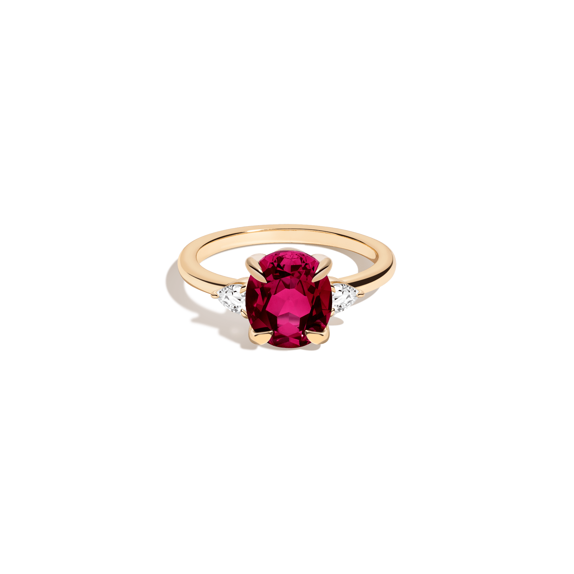 Shop Aurate New York Oval Gemstone Cocktail Ring - Red Ruby In Rose