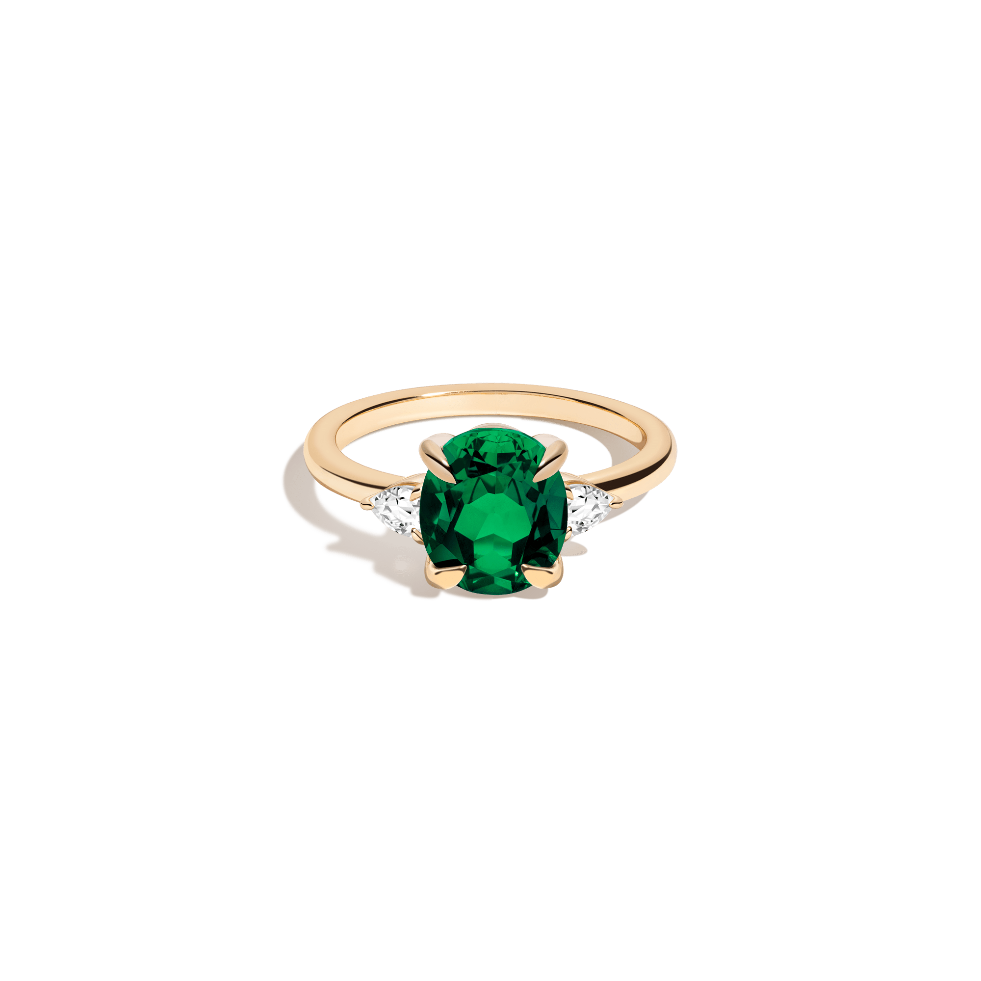 Shop Aurate New York Oval Gemstone Cocktail Ring - Green Emerald In White